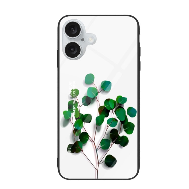 Custodia per telefono in vetro verniciato colorato, For iPhone 16 Plus