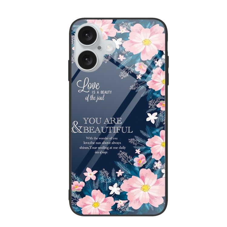 Custodia per telefono in vetro verniciato colorato, For iPhone 16 Plus