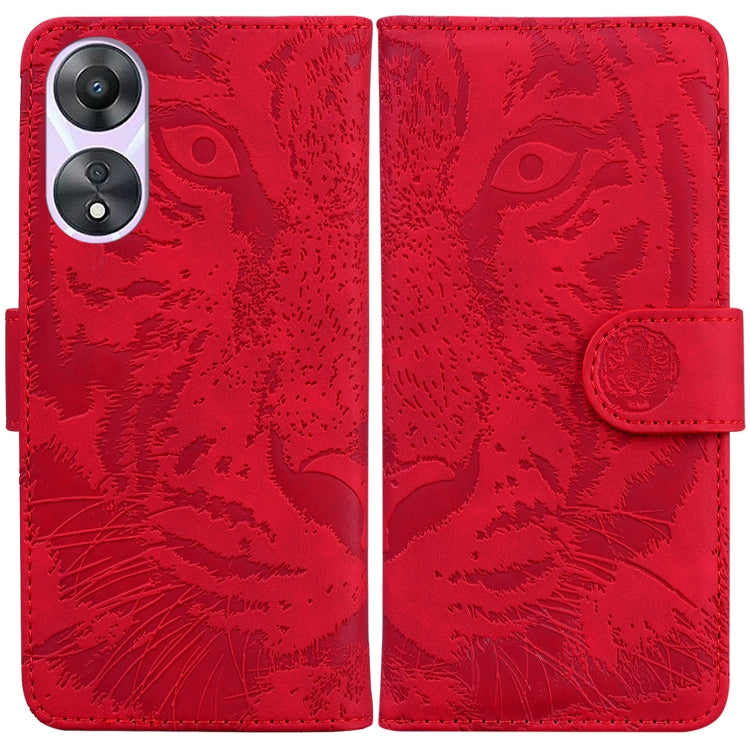 Custodia per cellulare in pelle con motivo a tigre in rilievo, For OPPO Reno11 Pro 5G Global, For OPPO A59 5G / A2M, For OPPO A38 4G / A18, For OPPO A58 4G