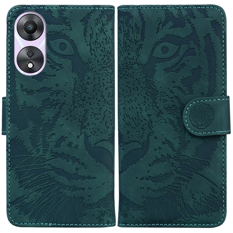 Custodia per cellulare in pelle con motivo a tigre in rilievo, For OPPO Reno11 Pro 5G Global, For OPPO A59 5G / A2M, For OPPO A38 4G / A18, For OPPO A58 4G