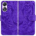 Custodia per cellulare in pelle con motivo a tigre in rilievo, For OPPO Reno11 Pro 5G Global, For OPPO A59 5G / A2M, For OPPO A38 4G / A18, For OPPO A58 4G