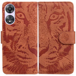 Custodia per cellulare in pelle con motivo a tigre in rilievo, For OPPO Reno11 Pro 5G Global, For OPPO A59 5G / A2M, For OPPO A38 4G / A18, For OPPO A58 4G