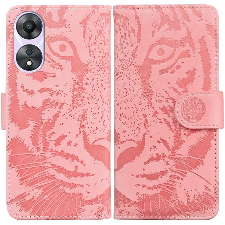 Custodia per cellulare in pelle con motivo a tigre in rilievo, For OPPO Reno11 Pro 5G Global, For OPPO A59 5G / A2M, For OPPO A38 4G / A18, For OPPO A58 4G
