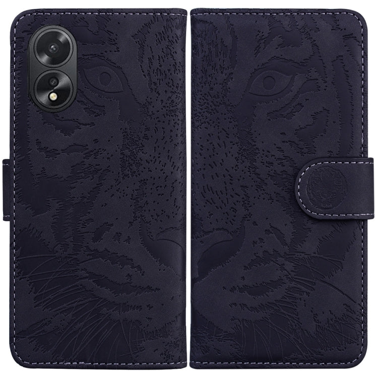 Custodia per cellulare in pelle con motivo a tigre in rilievo, For OPPO Reno11 Pro 5G Global, For OPPO A59 5G / A2M, For OPPO A38 4G / A18, For OPPO A58 4G