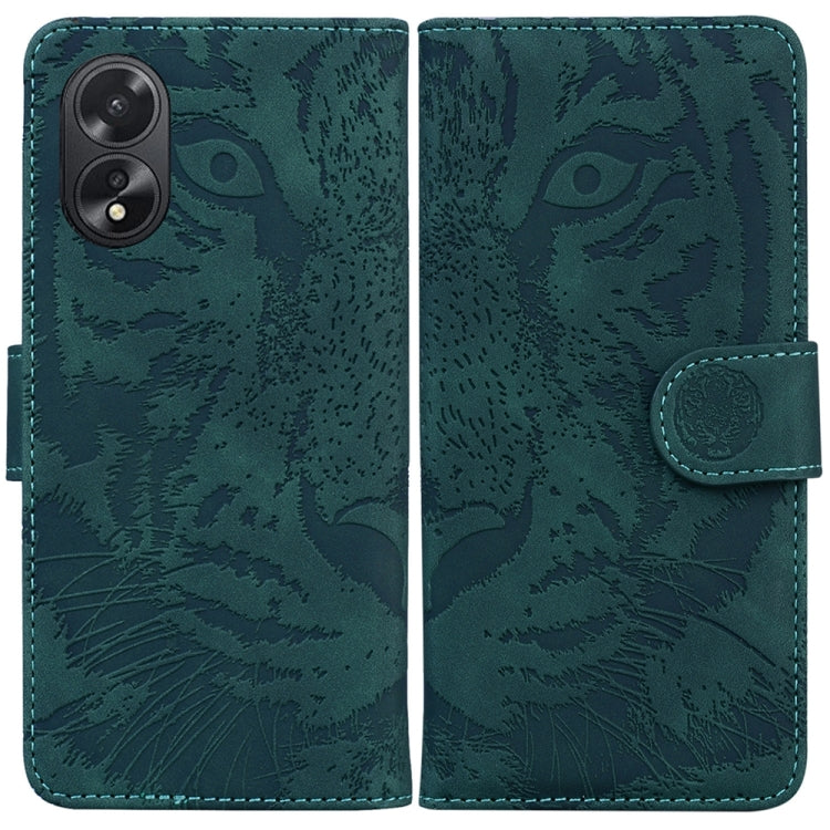 Custodia per cellulare in pelle con motivo a tigre in rilievo, For OPPO Reno11 Pro 5G Global, For OPPO A59 5G / A2M, For OPPO A38 4G / A18, For OPPO A58 4G