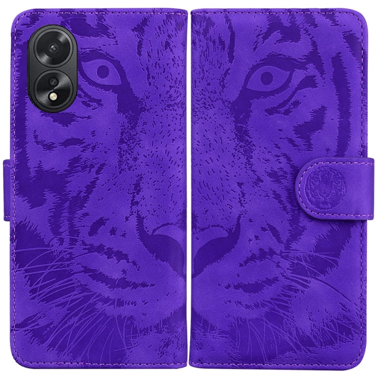 Custodia per cellulare in pelle con motivo a tigre in rilievo, For OPPO Reno11 Pro 5G Global, For OPPO A59 5G / A2M, For OPPO A38 4G / A18, For OPPO A58 4G