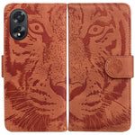 Custodia per cellulare in pelle con motivo a tigre in rilievo, For OPPO Reno11 Pro 5G Global, For OPPO A59 5G / A2M, For OPPO A38 4G / A18, For OPPO A58 4G