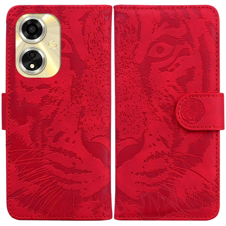 Custodia per cellulare in pelle con motivo a tigre in rilievo, For OPPO Reno11 Pro 5G Global, For OPPO A59 5G / A2M, For OPPO A38 4G / A18, For OPPO A58 4G