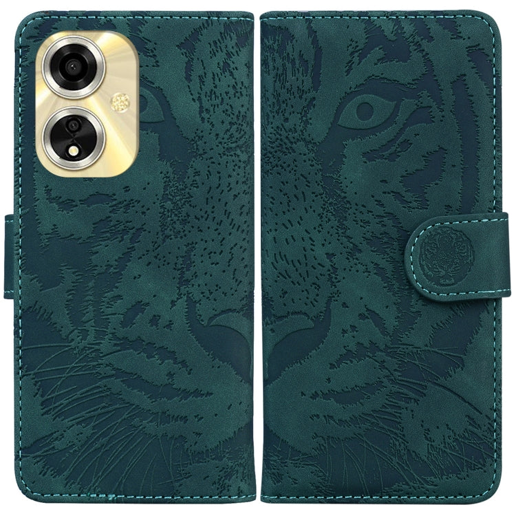 Custodia per cellulare in pelle con motivo a tigre in rilievo, For OPPO Reno11 Pro 5G Global, For OPPO A59 5G / A2M, For OPPO A38 4G / A18, For OPPO A58 4G