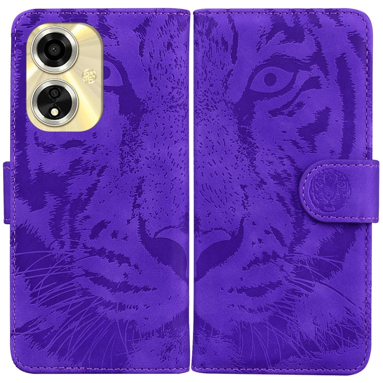 Custodia per cellulare in pelle con motivo a tigre in rilievo, For OPPO Reno11 Pro 5G Global, For OPPO A59 5G / A2M, For OPPO A38 4G / A18, For OPPO A58 4G