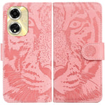 Custodia per cellulare in pelle con motivo a tigre in rilievo, For OPPO Reno11 Pro 5G Global, For OPPO A59 5G / A2M, For OPPO A38 4G / A18, For OPPO A58 4G