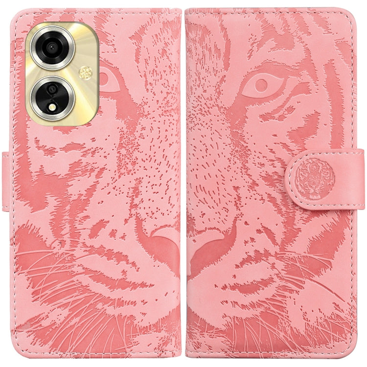 Custodia per cellulare in pelle con motivo a tigre in rilievo, For OPPO Reno11 Pro 5G Global, For OPPO A59 5G / A2M, For OPPO A38 4G / A18, For OPPO A58 4G