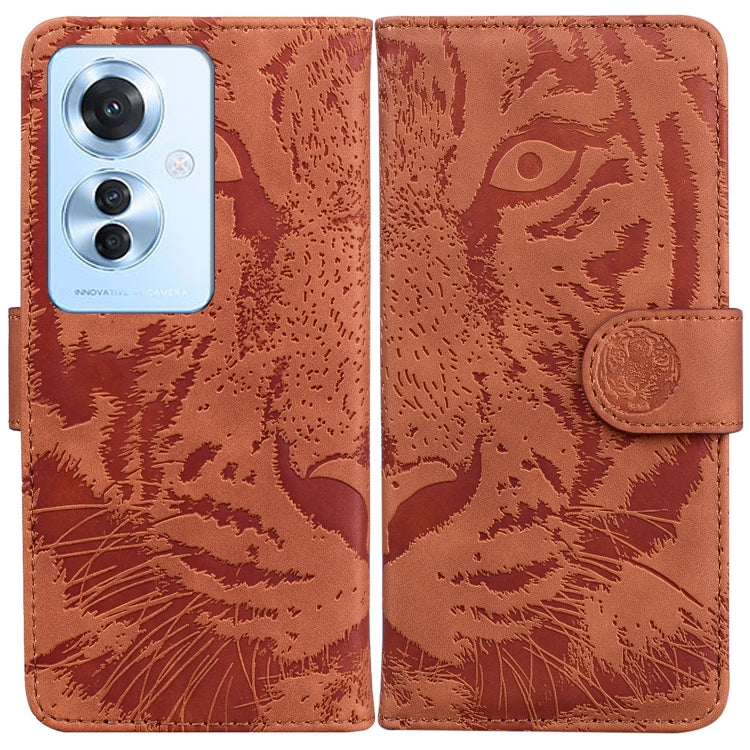 Custodia per cellulare in pelle con motivo a tigre in rilievo, For OPPO A3 Pro 5G, For OPPO F25 Pro 5G Global, For OPPO Reno11 F Global, For OPPO Reno11 Global