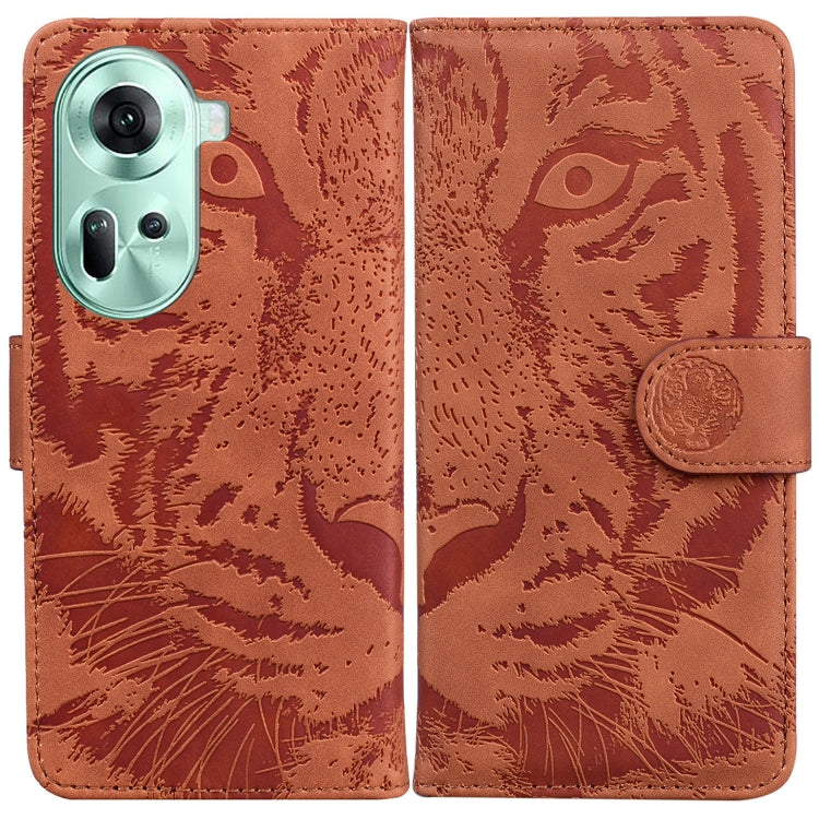 Custodia per cellulare in pelle con motivo a tigre in rilievo, For OPPO A3 Pro 5G, For OPPO F25 Pro 5G Global, For OPPO Reno11 F Global, For OPPO Reno11 Global