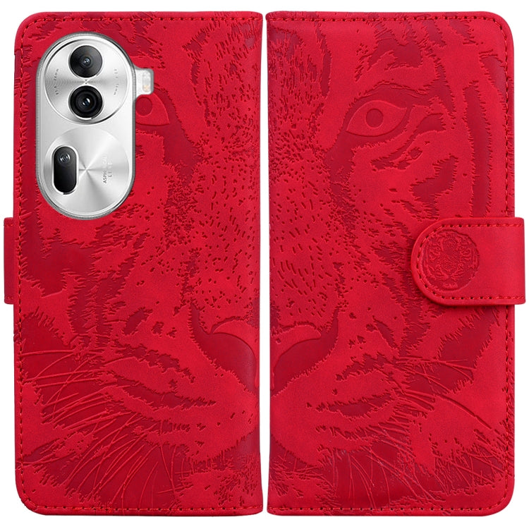 Custodia per cellulare in pelle con motivo a tigre in rilievo, For OPPO Reno11 Pro 5G Global, For OPPO A59 5G / A2M, For OPPO A38 4G / A18, For OPPO A58 4G