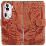 Custodia per cellulare in pelle con motivo a tigre in rilievo, For OPPO Reno11 Pro 5G Global, For OPPO A59 5G / A2M, For OPPO A38 4G / A18, For OPPO A58 4G