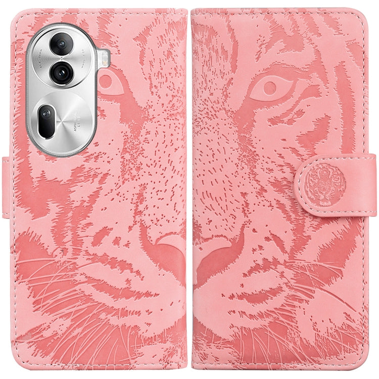 Custodia per cellulare in pelle con motivo a tigre in rilievo, For OPPO Reno11 Pro 5G Global, For OPPO A59 5G / A2M, For OPPO A38 4G / A18, For OPPO A58 4G