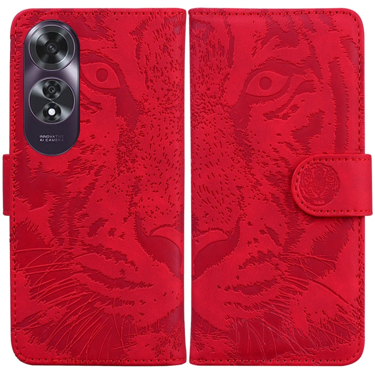Custodia per cellulare in pelle con motivo a tigre in rilievo, For OPPO Reno12 Pro 5G Global, For OPPO Reno12 5G Global, For OPPO K12x, For OPPO A60 4G