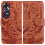 Custodia per cellulare in pelle con motivo a tigre in rilievo, For OPPO Reno12 Pro 5G Global, For OPPO Reno12 5G Global, For OPPO K12x, For OPPO A60 4G