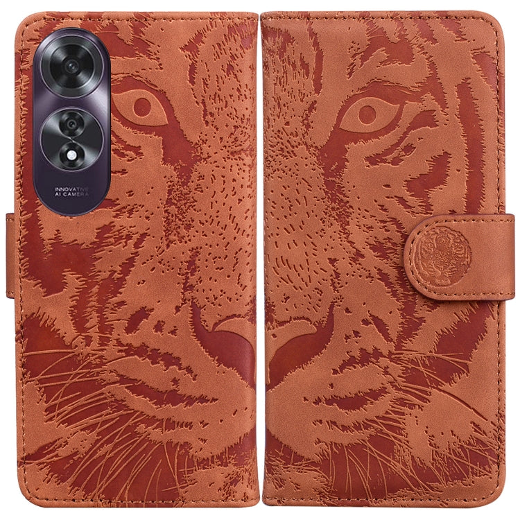 Custodia per cellulare in pelle con motivo a tigre in rilievo, For OPPO Reno12 Pro 5G Global, For OPPO Reno12 5G Global, For OPPO K12x, For OPPO A60 4G
