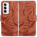 Custodia per cellulare in pelle con motivo a tigre in rilievo, For OPPO Reno12 Pro 5G Global, For OPPO Reno12 5G Global, For OPPO K12x, For OPPO A60 4G