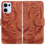 Custodia per cellulare in pelle con motivo a tigre in rilievo, For OPPO Reno13 Pro Global, For OPPO Reno13 Global, For OPPO Reno13 F 4G / 5G, For OPPO Reno12 F 5G