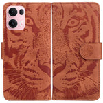 Custodia per cellulare in pelle con motivo a tigre in rilievo, For OPPO Reno13 Pro Global, For OPPO Reno13 Global, For OPPO Reno13 F 4G / 5G, For OPPO Reno12 F 5G