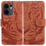 Custodia per cellulare in pelle con motivo a tigre in rilievo, For OPPO Reno13 Pro Global, For OPPO Reno13 Global, For OPPO Reno13 F 4G / 5G, For OPPO Reno12 F 5G
