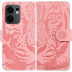 Custodia per cellulare in pelle con motivo a tigre in rilievo, For OPPO Reno13 Pro Global, For OPPO Reno13 Global, For OPPO Reno13 F 4G / 5G, For OPPO Reno12 F 5G
