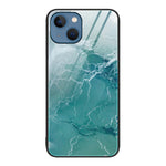 Custodia protettiva per telefono in vetro con motivo in marmo, For iPhone 15 Plus, For iPhone 15