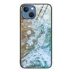 Custodia protettiva per telefono in vetro con motivo in marmo, For iPhone 15 Plus, For iPhone 15