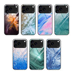 Custodia protettiva per telefono in vetro con motivo in marmo, For iPhone 17 Pro Max, For iPhone 17 Pro, For iPhone 17