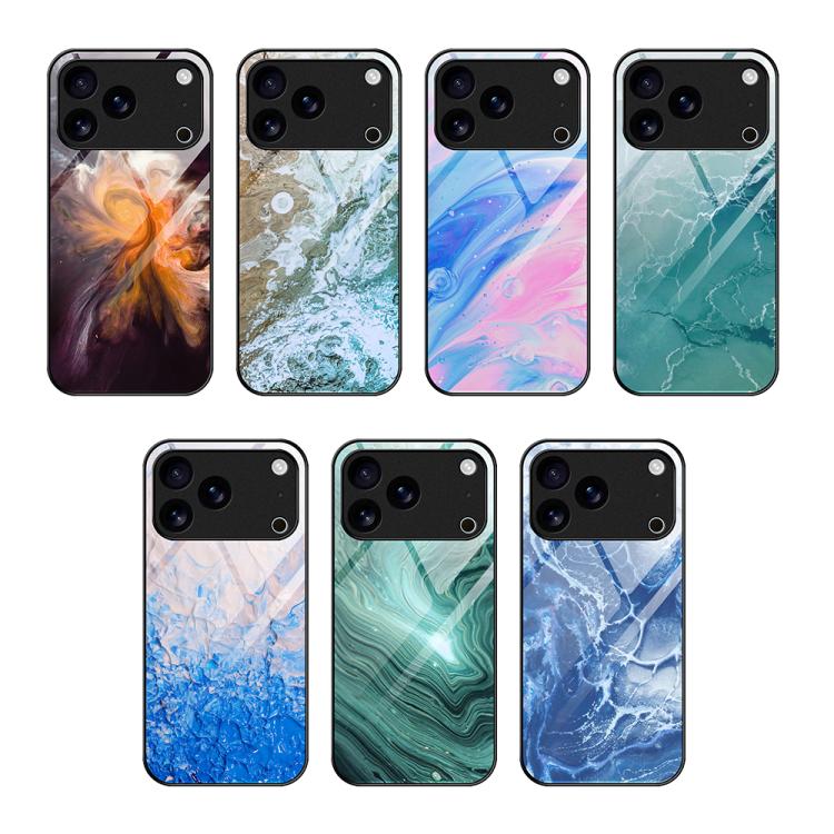 Custodia protettiva per telefono in vetro con motivo in marmo, For iPhone 17 Pro Max, For iPhone 17 Pro, For iPhone 17