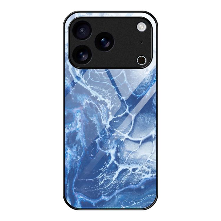 Custodia protettiva per telefono in vetro con motivo in marmo, For iPhone 17 Pro Max, For iPhone 17 Pro, For iPhone 17