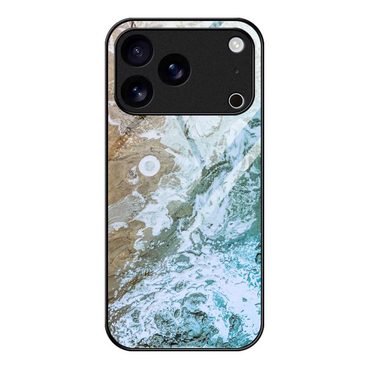 Custodia protettiva per telefono in vetro con motivo in marmo, For iPhone 17 Pro Max, For iPhone 17 Pro, For iPhone 17