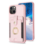 BF27 Custodia per telefono con porta carte di credito ad anello in metallo, For iPhone 14 Plus, For iPhone 15 Pro Max, For iPhone 14 / 13