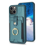 BF27 Custodia per telefono con porta carte di credito ad anello in metallo, For iPhone 14 Plus, For iPhone 15 Pro Max, For iPhone 14 / 13