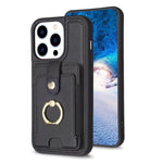 BF27 Custodia per telefono con porta carte di credito ad anello in metallo, For iPhone 15 Pro, For iPhone 14 Pro, For iPhone 15 Plus