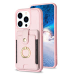 BF27 Custodia per telefono con porta carte di credito ad anello in metallo, For iPhone 15 Pro, For iPhone 14 Pro, For iPhone 15 Plus