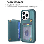 BF27 Custodia per telefono con porta carte di credito ad anello in metallo, For iPhone 14 Pro Max, For iPhone 15, For iPhone SE 2022 / 2020 / 8 / 7