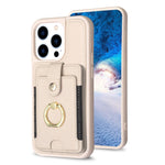 BF27 Custodia per telefono con porta carte di credito ad anello in metallo, For iPhone 14 Pro Max, For iPhone 15, For iPhone SE 2022 / 2020 / 8 / 7