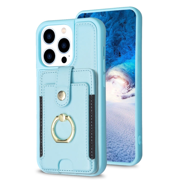 BF27 Custodia per telefono con porta carte di credito ad anello in metallo, For iPhone 13 Pro Max, For iPhone 13 Pro, For iPhone 12 / 12 Pro