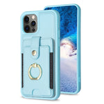 BF27 Custodia per telefono con porta carte di credito ad anello in metallo, For iPhone 13 Pro Max, For iPhone 13 Pro, For iPhone 12 / 12 Pro