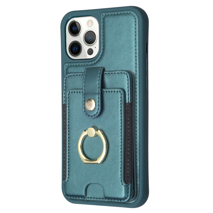 BF27 Custodia per telefono con porta carte di credito ad anello in metallo, For iPhone 12 Pro Max, For iPhone 11 Pro Max, For iPhone 11