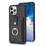 BF27 Custodia per telefono con porta carte di credito ad anello in metallo, For iPhone 12 Pro Max, For iPhone 11 Pro Max, For iPhone 11