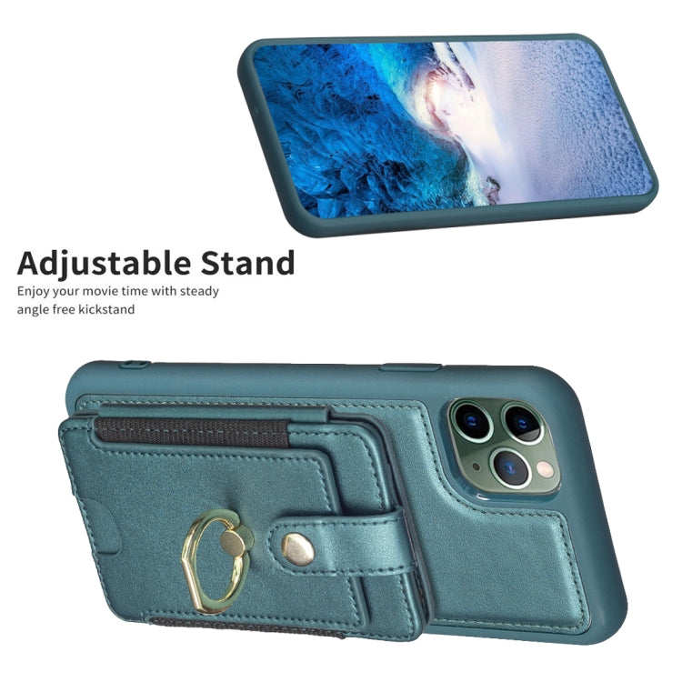 BF27 Custodia per telefono con porta carte di credito ad anello in metallo, For iPhone 11 Pro, For iPhone X / XS, For iPhone XR