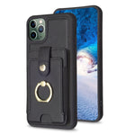 BF27 Custodia per telefono con porta carte di credito ad anello in metallo, For iPhone 11 Pro, For iPhone X / XS, For iPhone XR