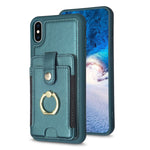 BF27 Custodia per telefono con porta carte di credito ad anello in metallo, For iPhone 11 Pro, For iPhone X / XS, For iPhone XR