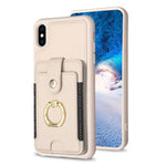 BF27 Custodia per telefono con porta carte di credito ad anello in metallo, For iPhone 11 Pro, For iPhone X / XS, For iPhone XR