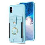 BF27 Custodia per telefono con porta carte di credito ad anello in metallo, For iPhone 11 Pro, For iPhone X / XS, For iPhone XR